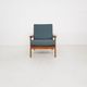 Teak danish modern lounge or armchair in new green fabric, Denmark, 1960s