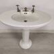 Porcelain sink basin on pedestal
