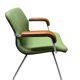 Metal and green fabric armchair