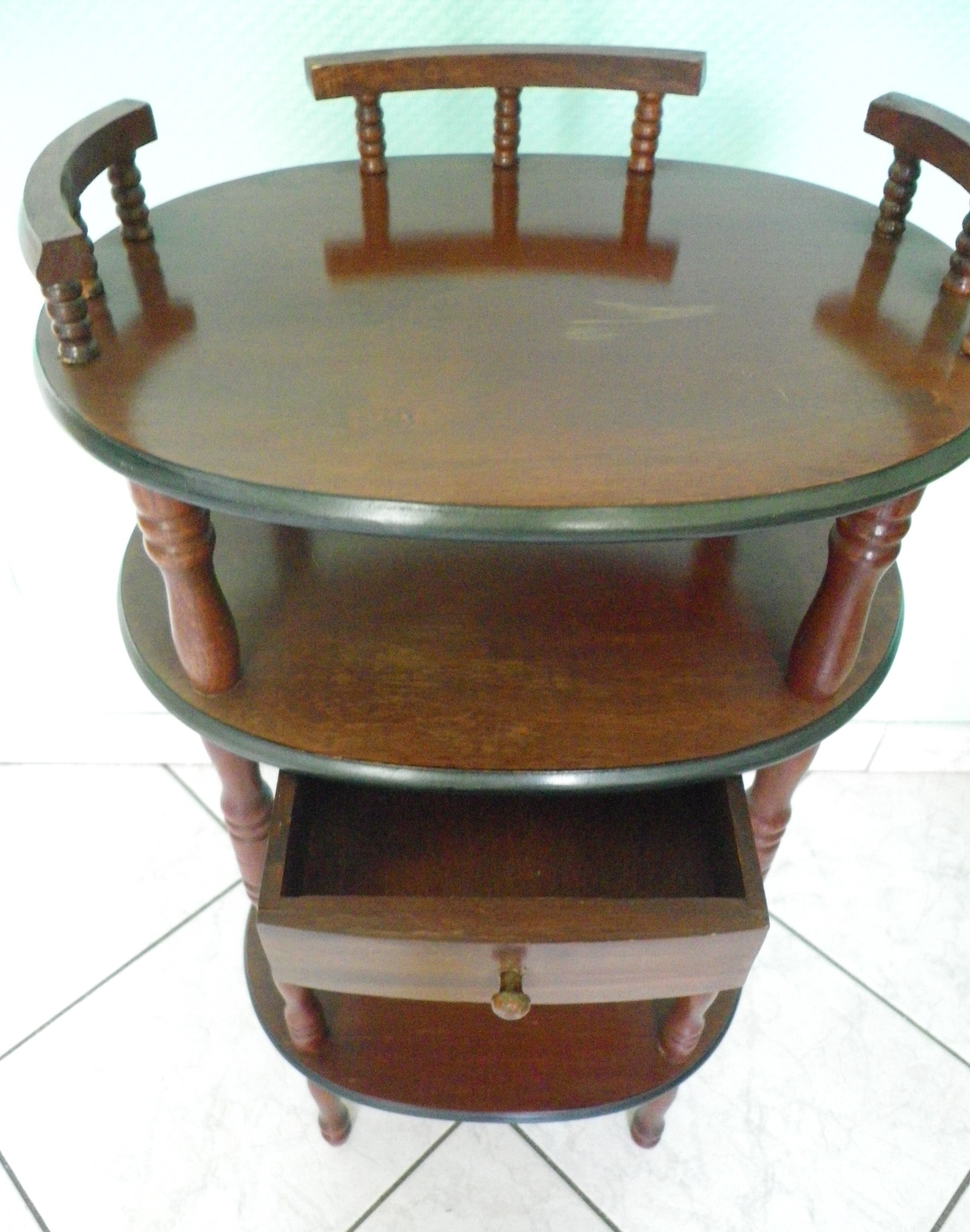 Telephone extra cabinet, wooden, 3 trays, 1 drawer