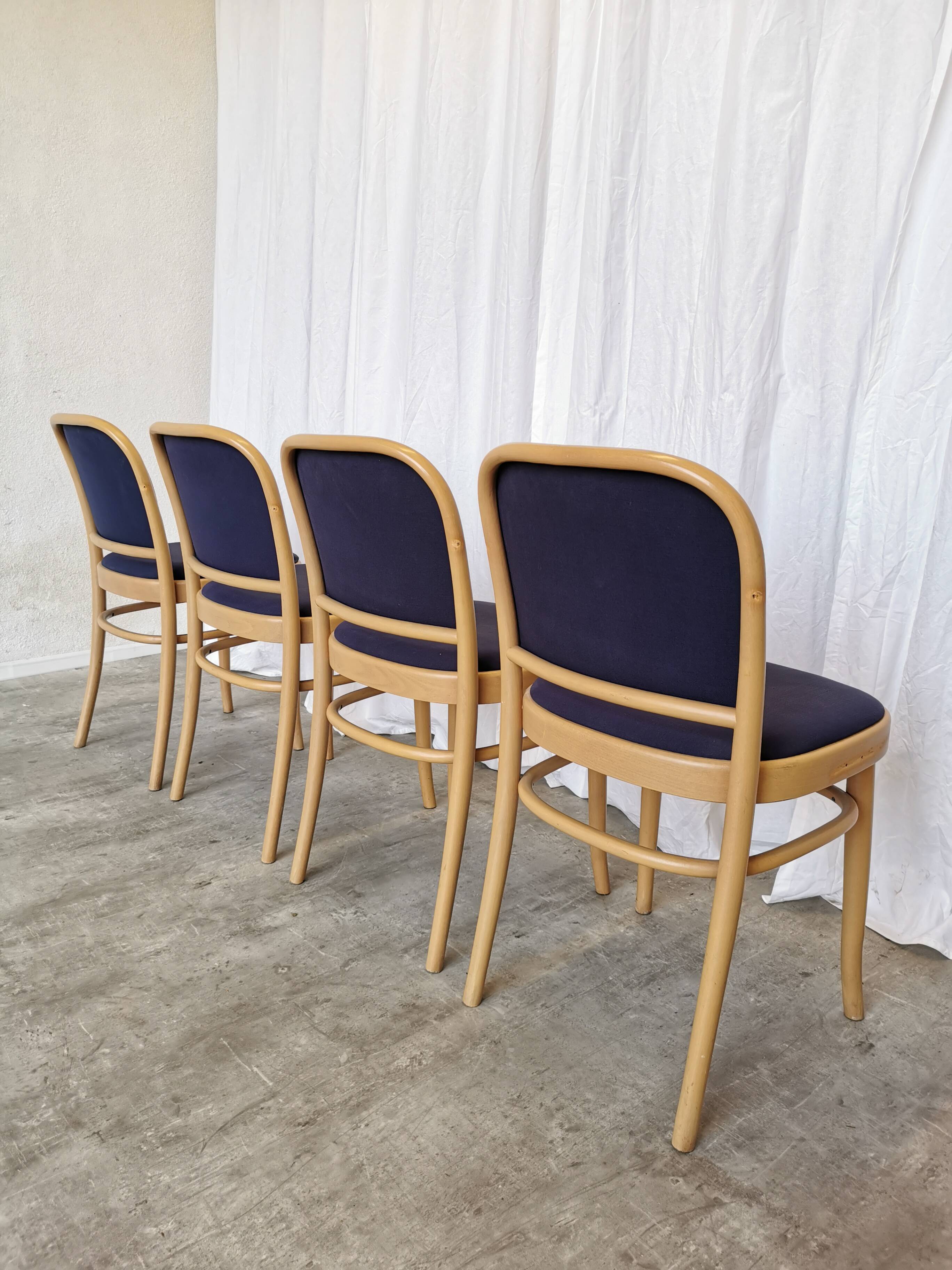 Vintage Bentwood Dining Chairs - Set of 4 - Joseph Hoffmann Thonet Design
