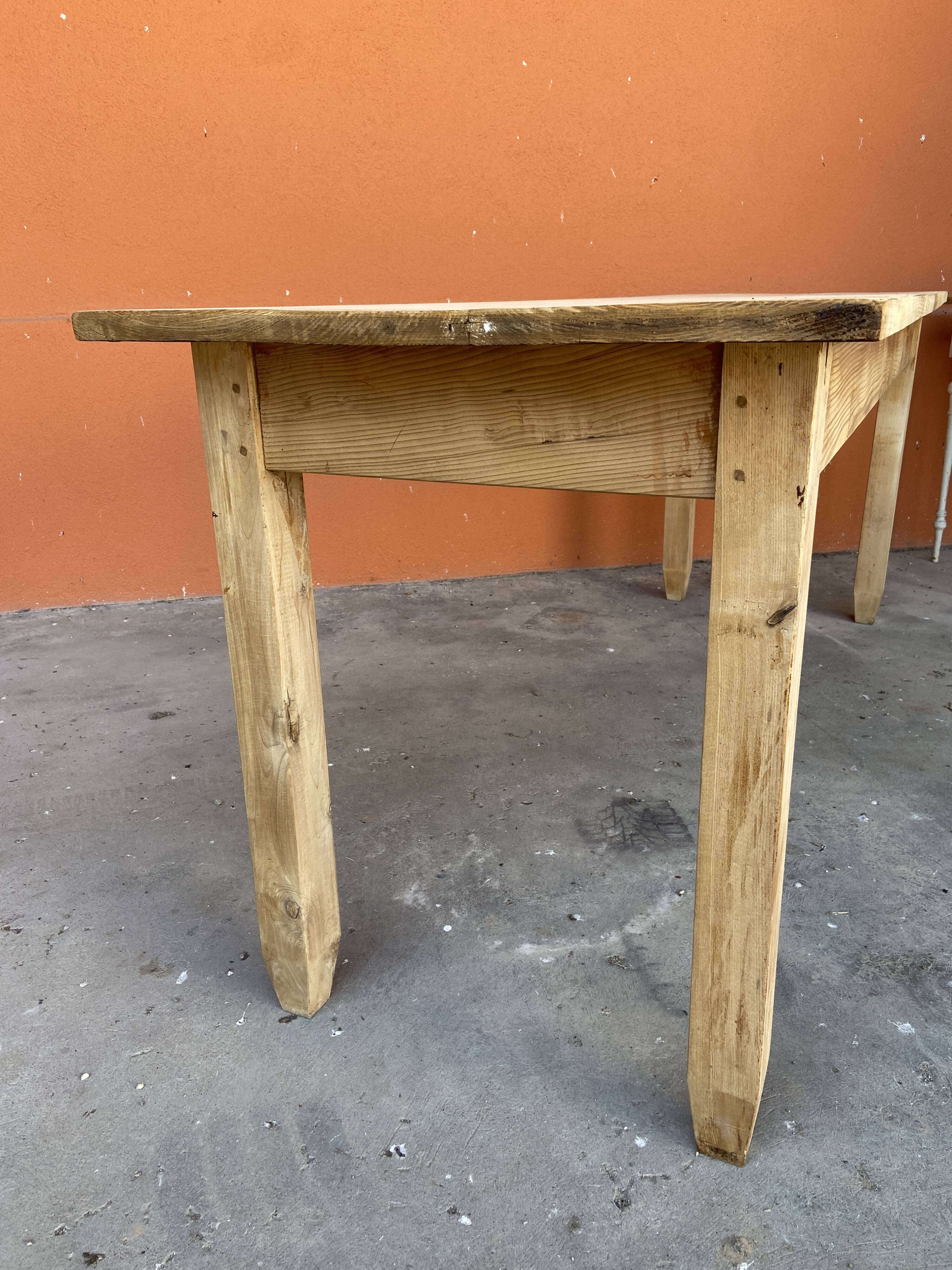 Large alsatian bistro coffee table in raw natural fir french bistro table 1930
