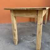Grande table de café bistrot alsacienne sapin naturel brut french bistro table 1930