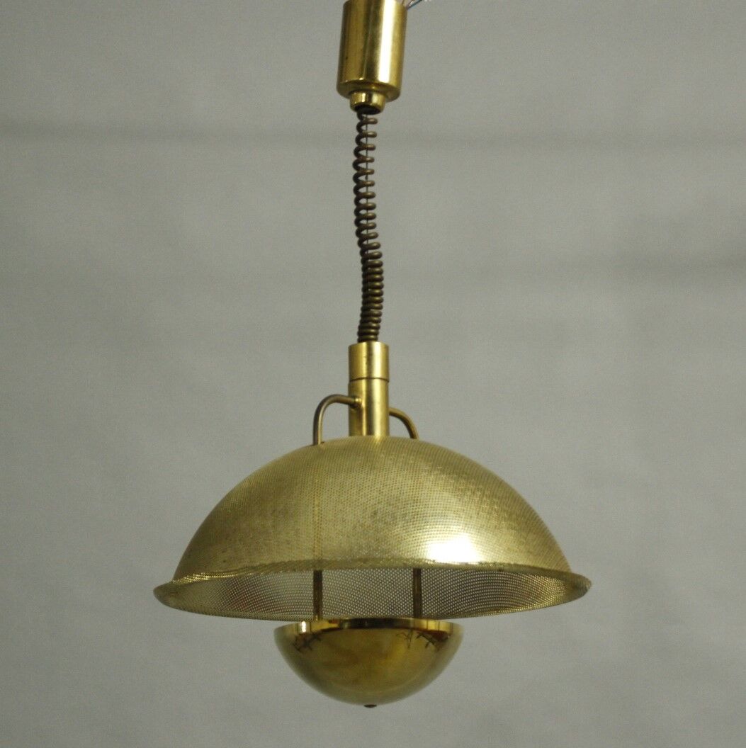 1970s Brass Pendant Light by WKR Leuchten