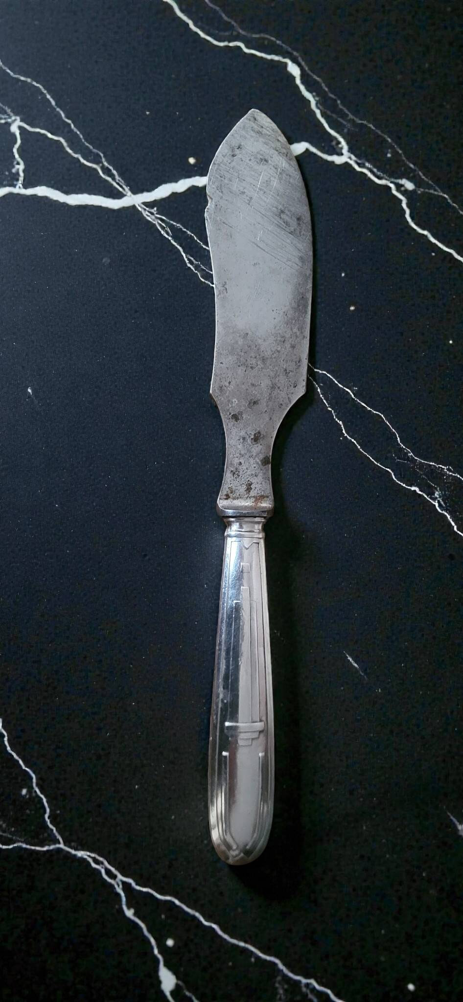 Art Deco silver butter knife