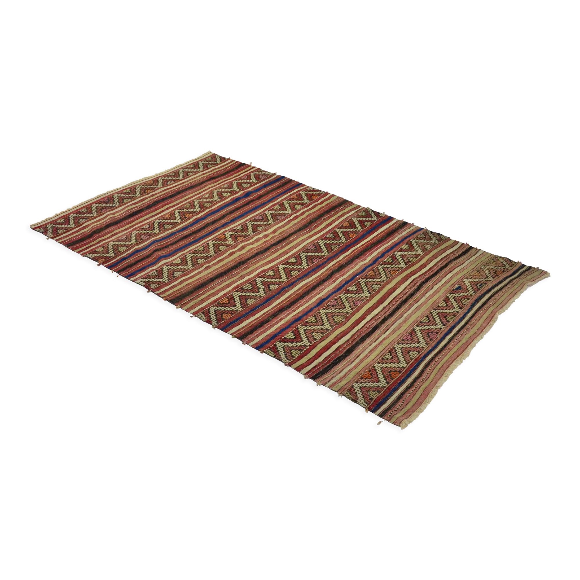 Anatolian handmade kilim rug 222 cm x 128 cm
