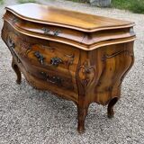 Curved Provençal chest of drawers Louis XV style walnut