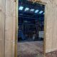 Louis XVI style gilded wood pediment mirror