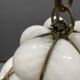 Murano Opaline Glass Pendant Light in Wrought Iron Frame, Italy, Mid-C