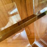 Plexiglas & brass magazine rack by David Lange, 1970s