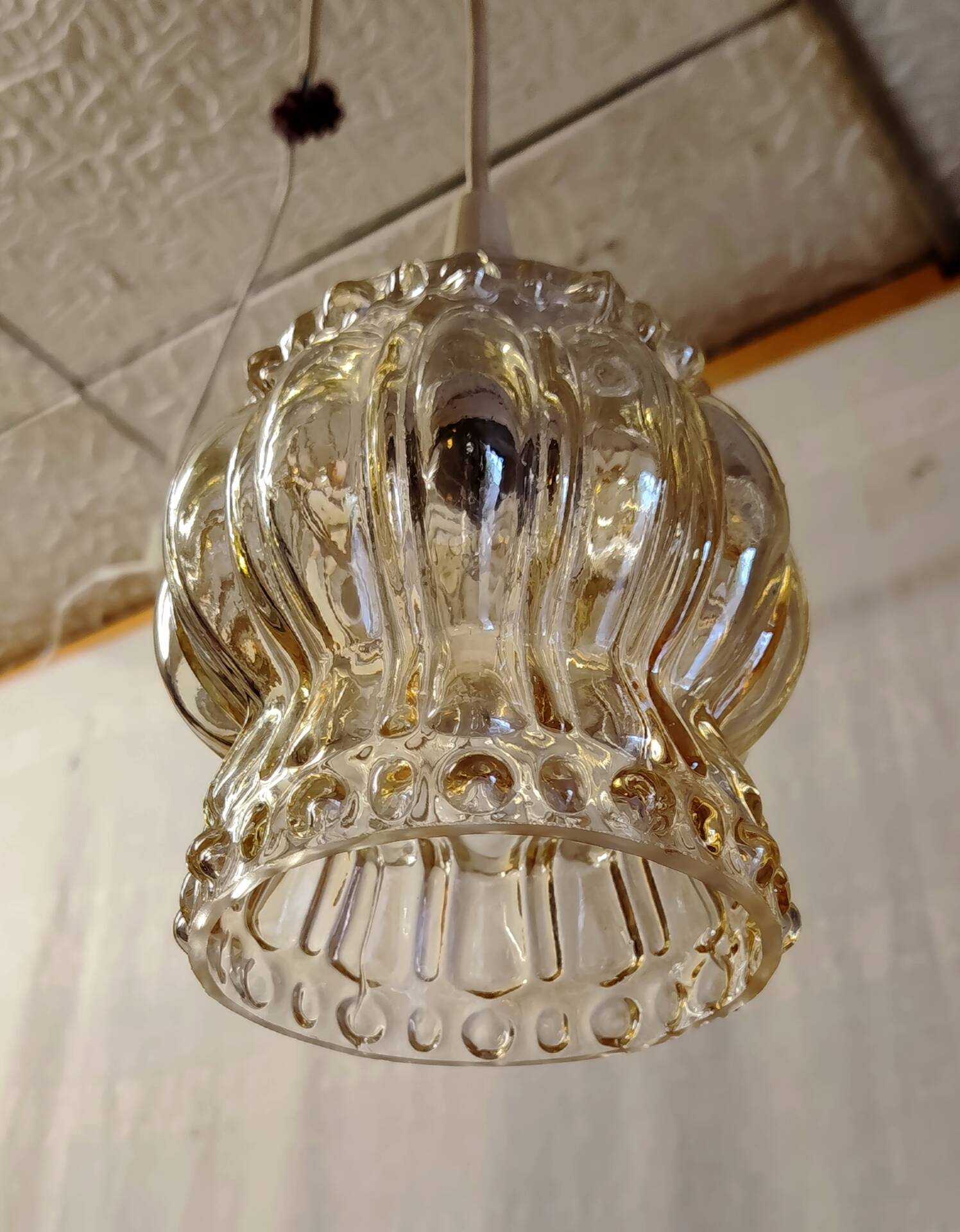 Moulded glass suspension globe - mid 20th century