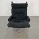 Vintage Black Alcantara Lounge Chair by Bruno Mathsson for Dux, 1960s