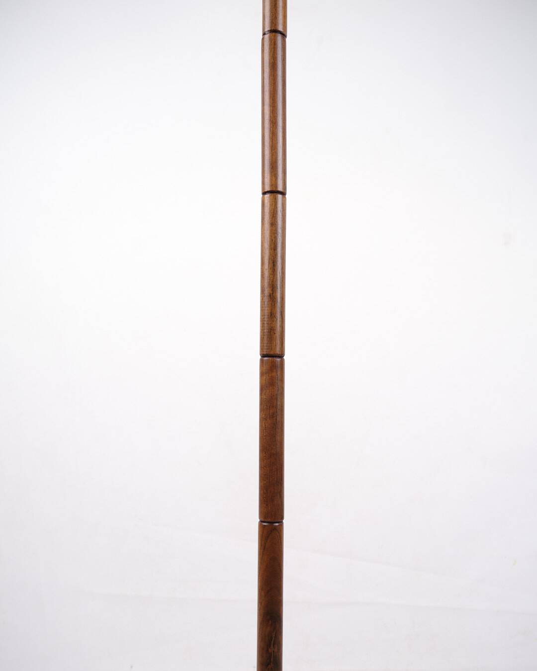 Lampadaire - Teck - Abat-jour plissé - Design danois - Années 1960