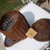 Basket with wicker lid