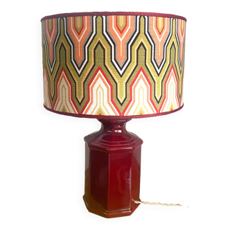 Upcycled vintage lamp - upcycling - Bordeaux ceramic