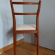 Scandinavian chair wood mahogany color and skai white