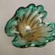 Seguso Bullicante bubble Murano glass shell bowl, 1970s