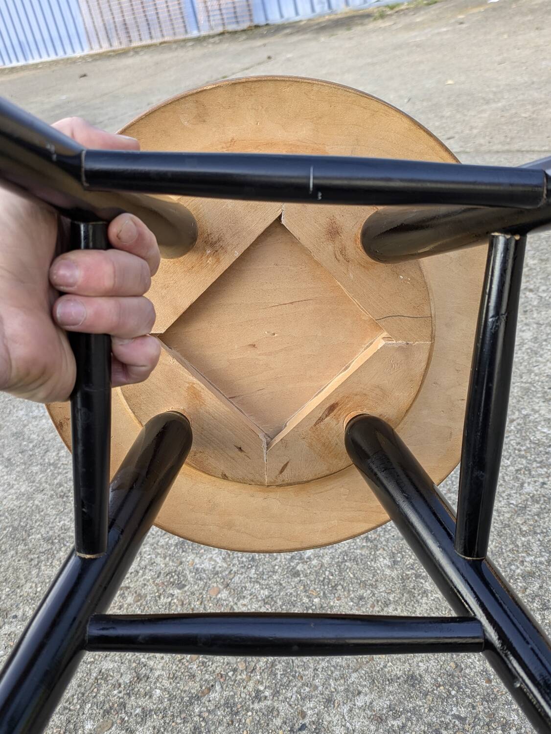 Scandinavian vintage minimalist stool Ilmari Tapiovaara, for Nesto 1960