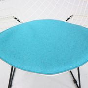 Diamond chair by Harry Bertoia in white & black metal and new blue seating