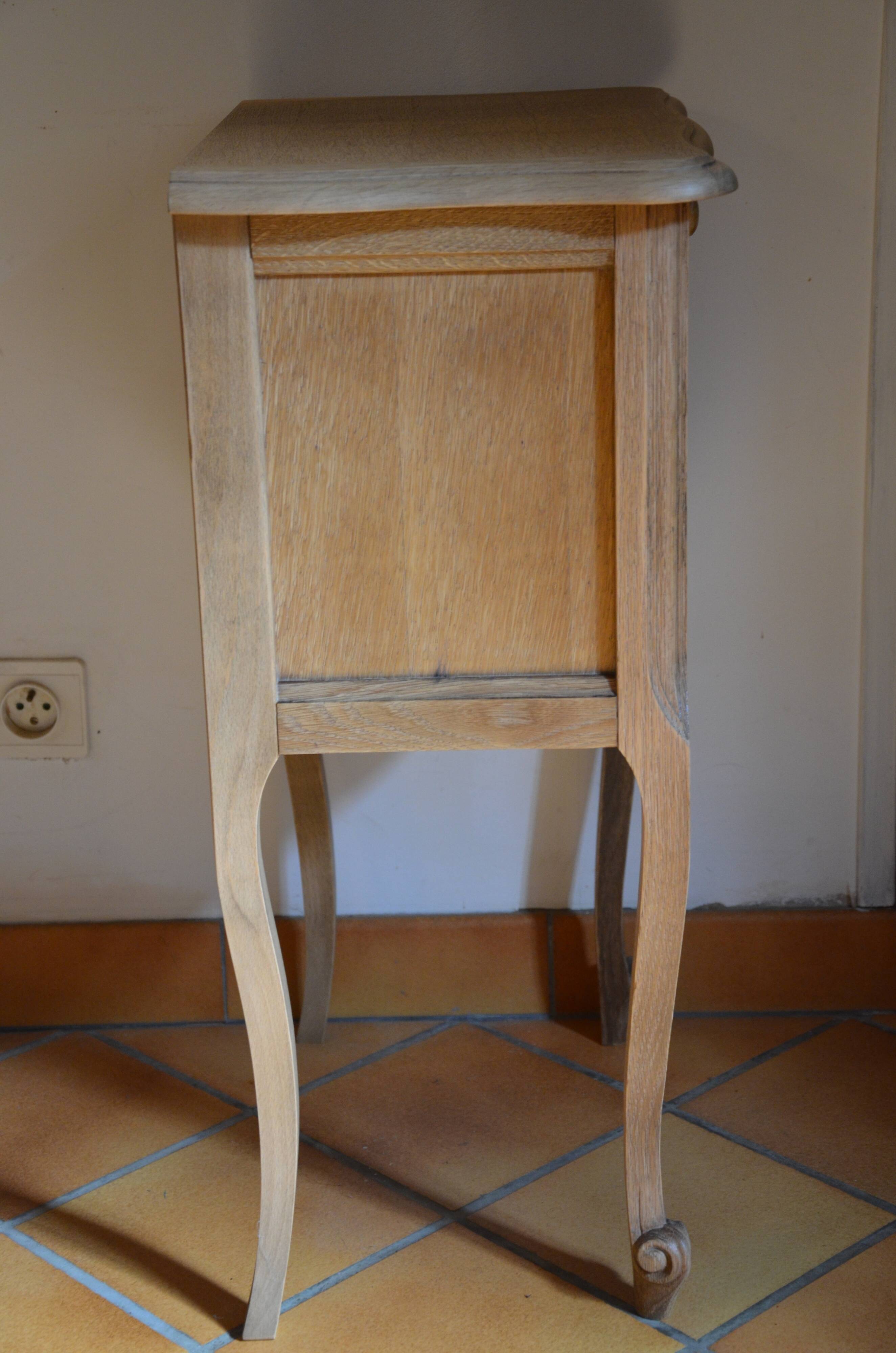 Wood and pink bedside table
