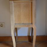 Wood and pink bedside table