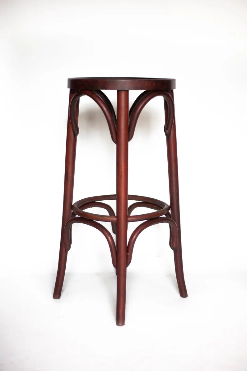 Curved wooden bar stool, vintage high stool, vintage stool, bar decor, vintage furniture