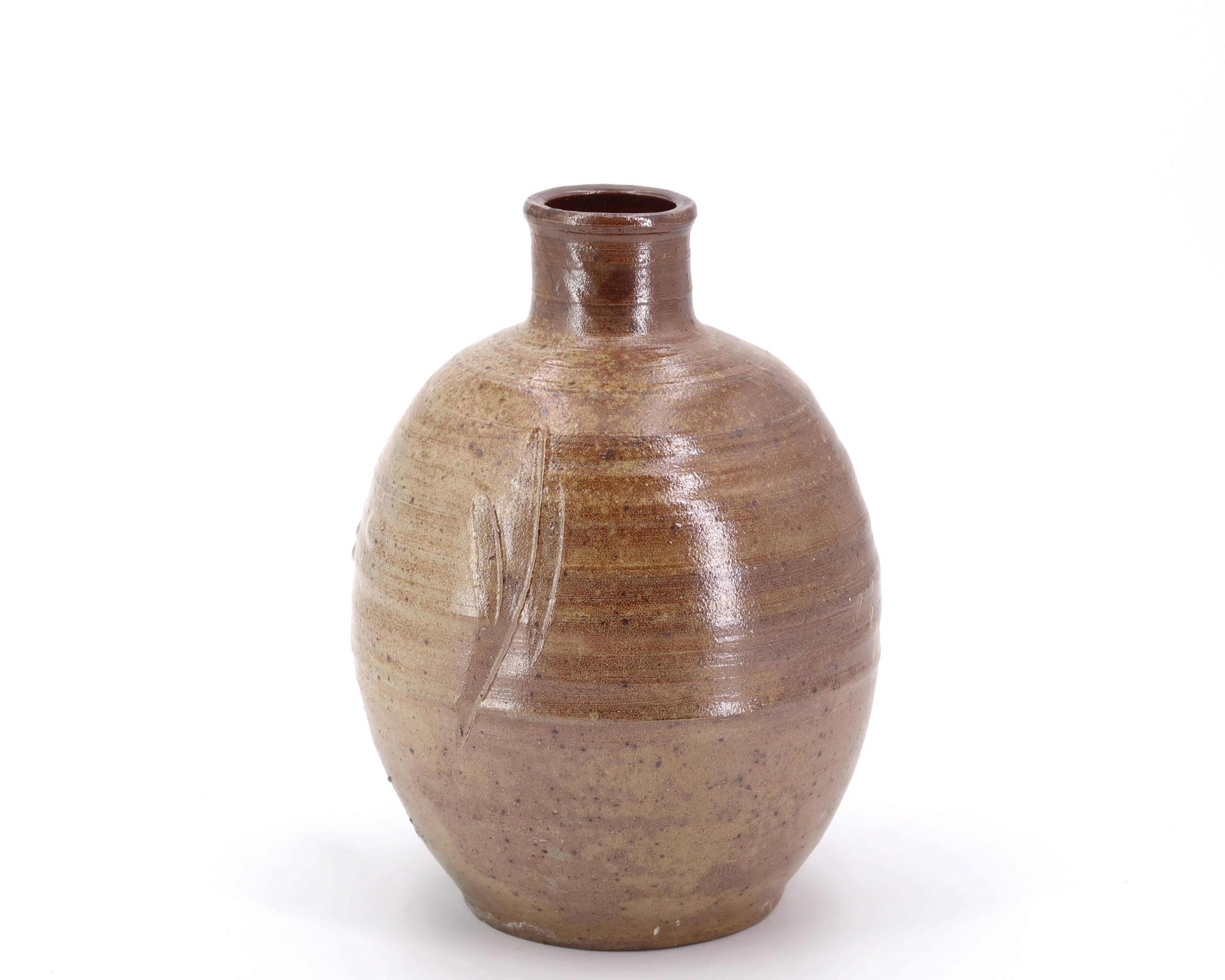 Stoneware bottle vase by Jean Michel Doix
