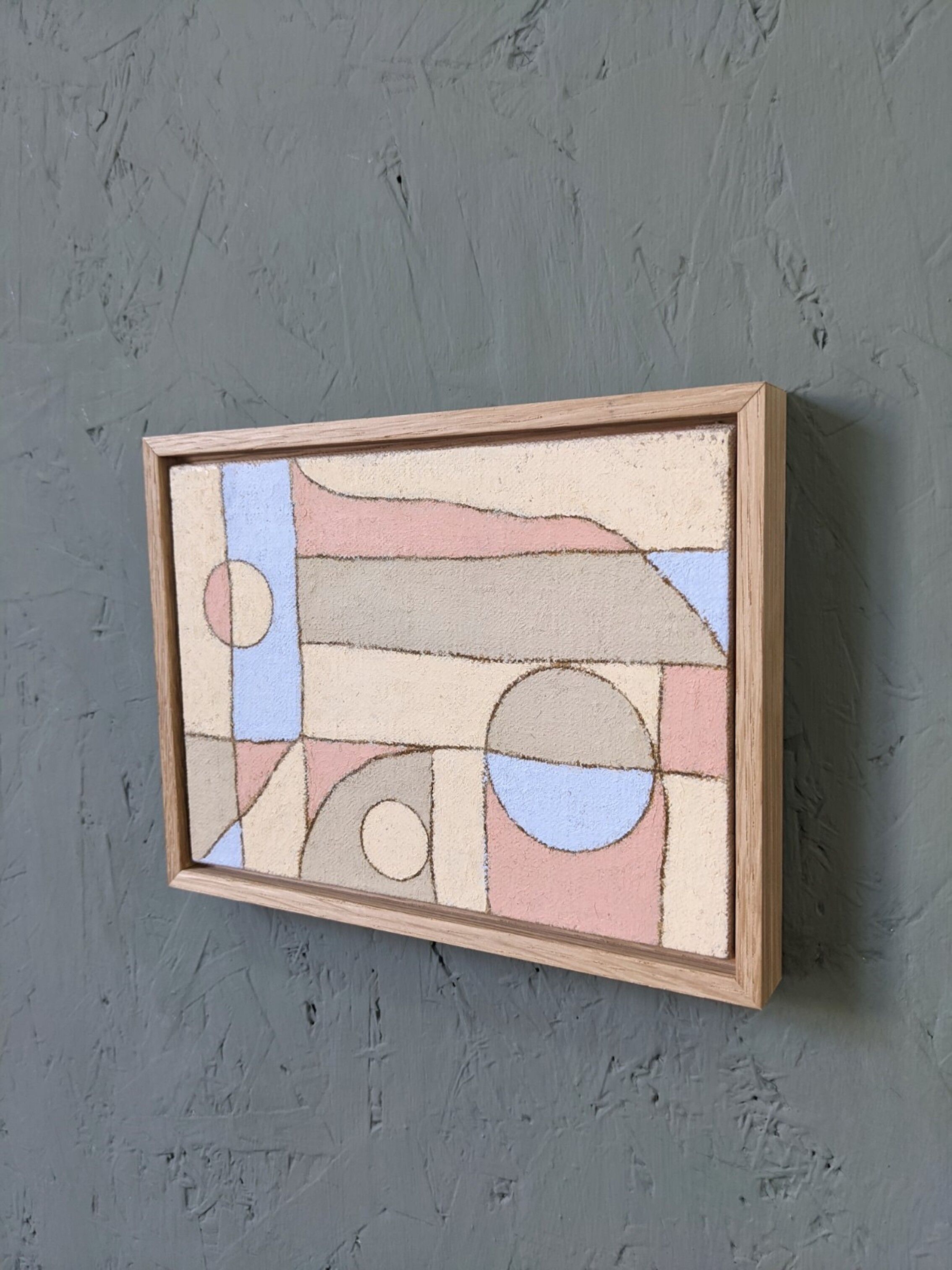 Peinture à l’huile abstraite contemporaine « Pink District » de l’artiste britannique Lloyd Durling, encadrée