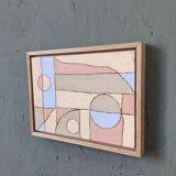 Peinture à l’huile abstraite contemporaine « Pink District » de l’artiste britannique Lloyd Durling, encadrée