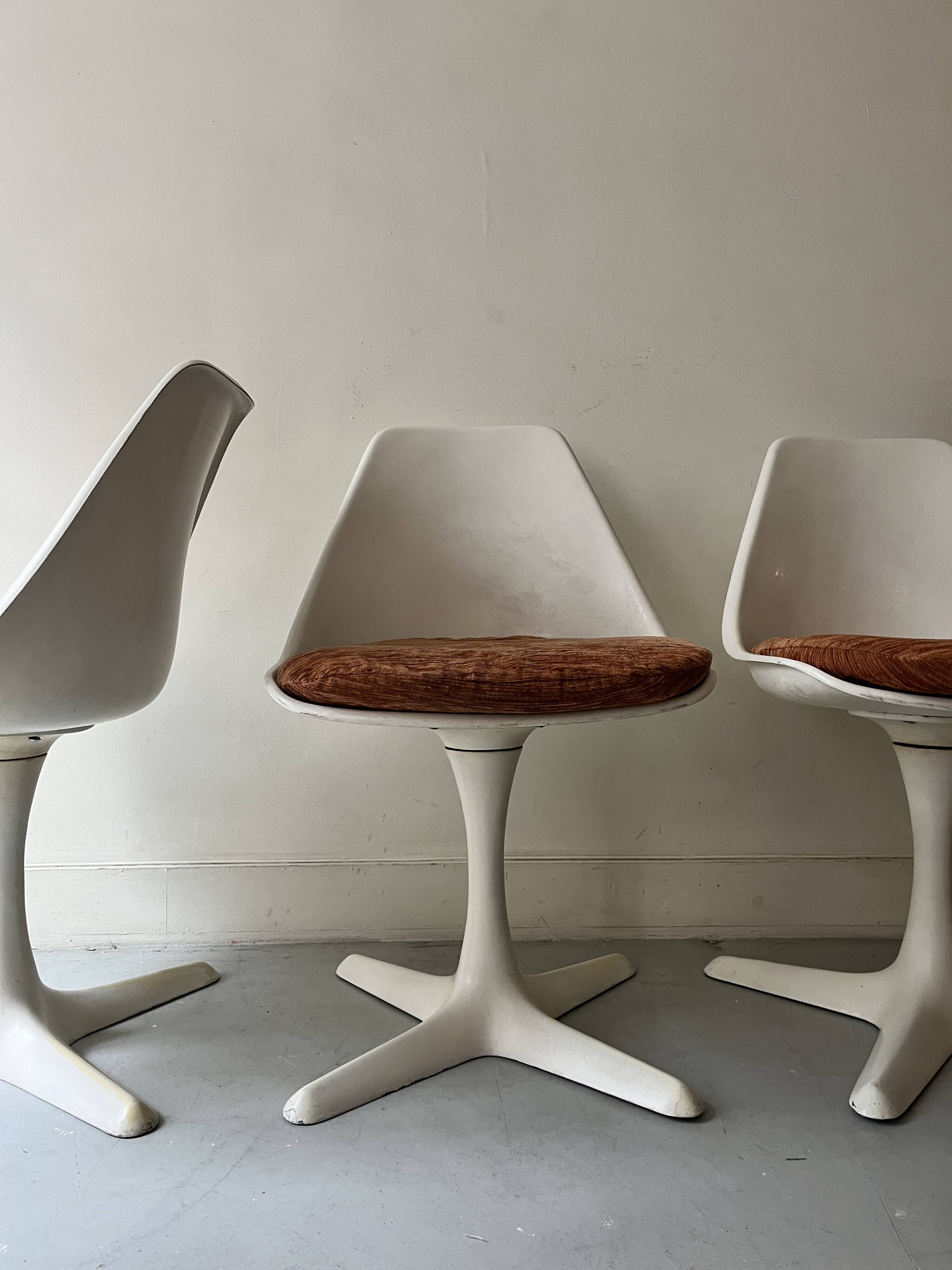 Set de 3 chaises tulipe par Maurice Burke pour Arkana, design 1970