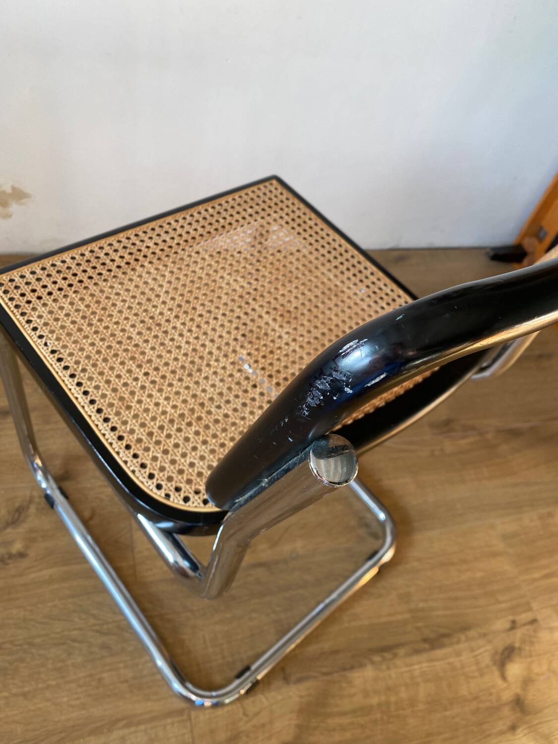 Chaise Cesca Breuer noire cannage et chrome