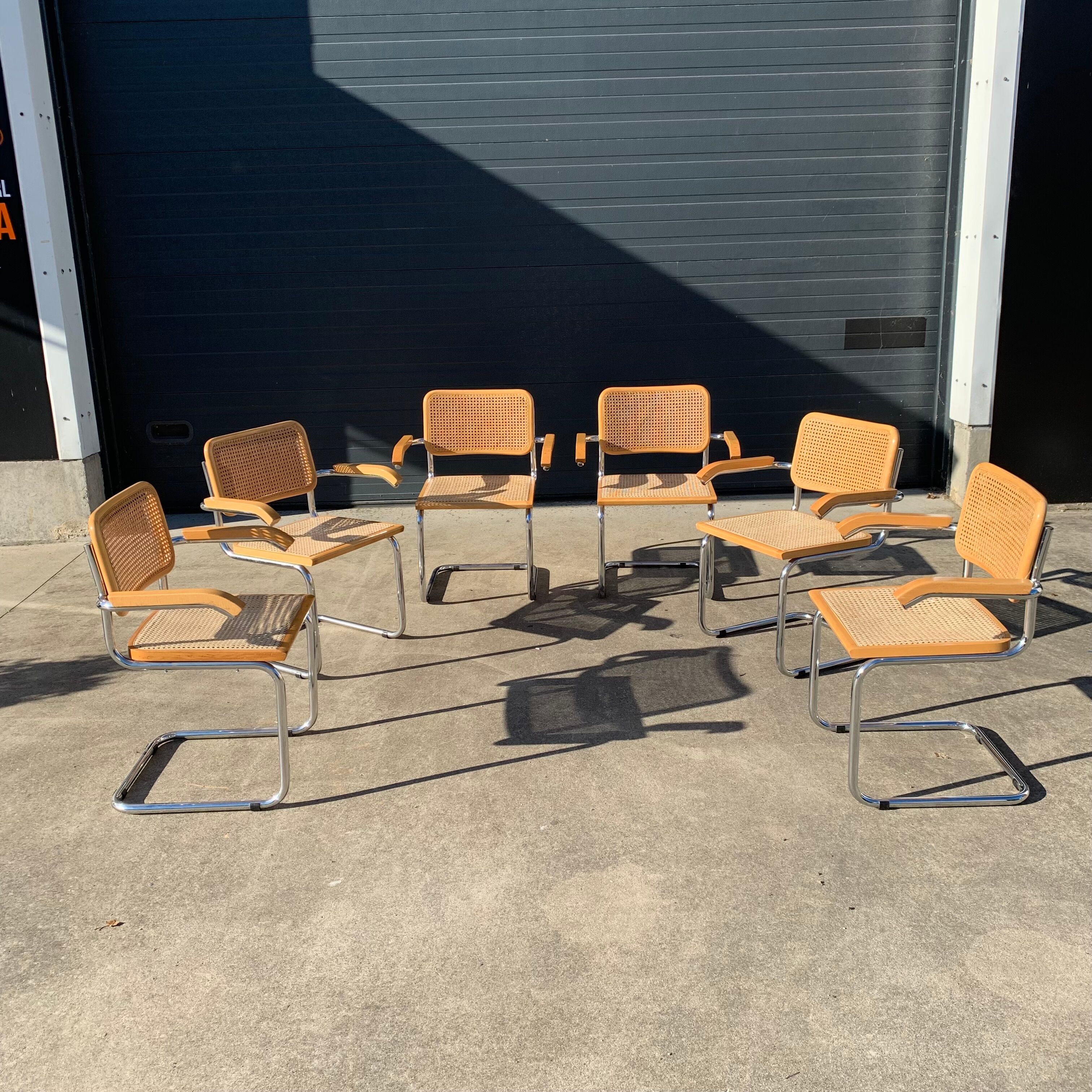 Série de 6 fauteuils B64 de Marcel Breuer