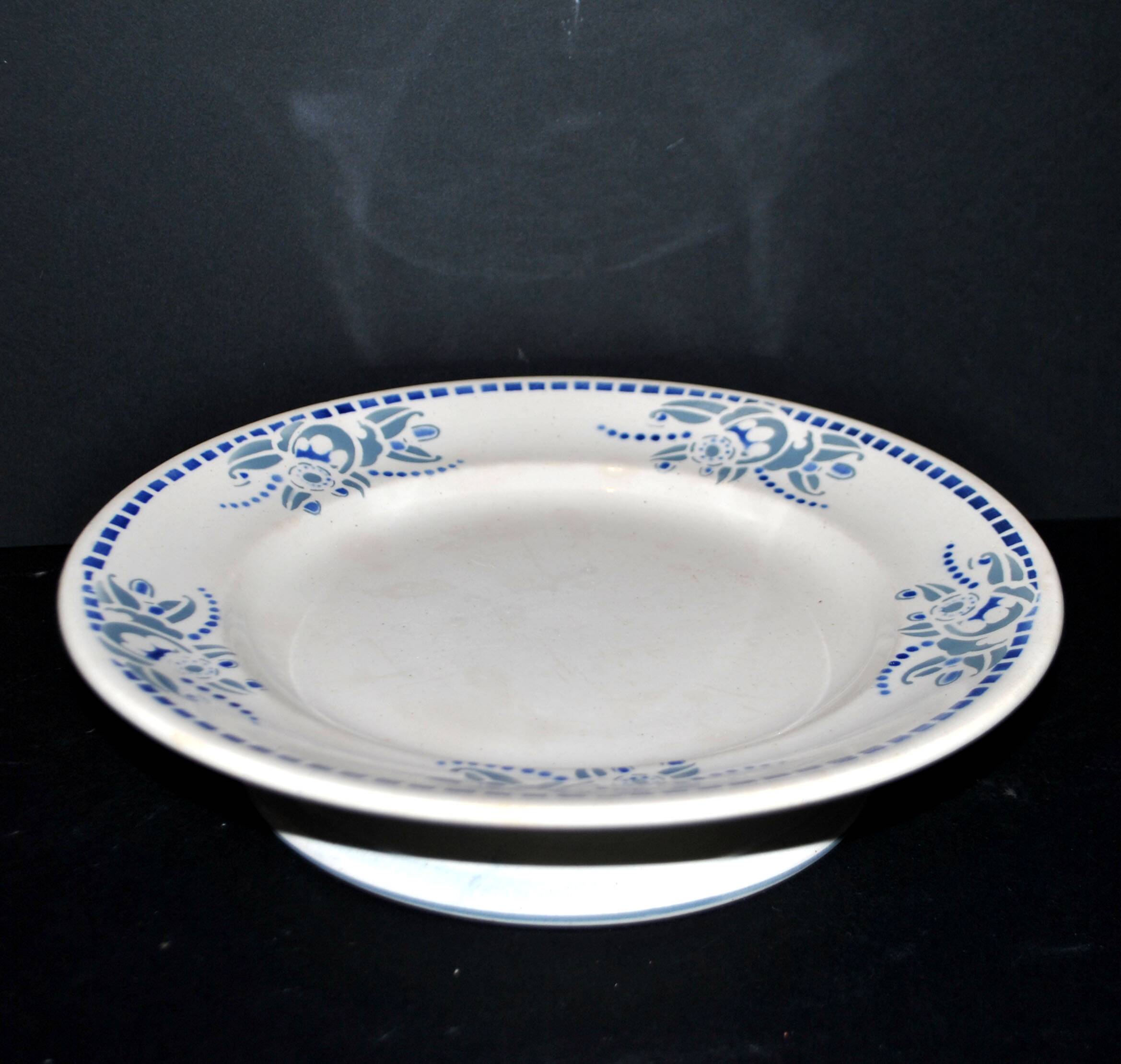 ART DECO mounted plate, Longwy earthenware footed bowl, 1920-1930