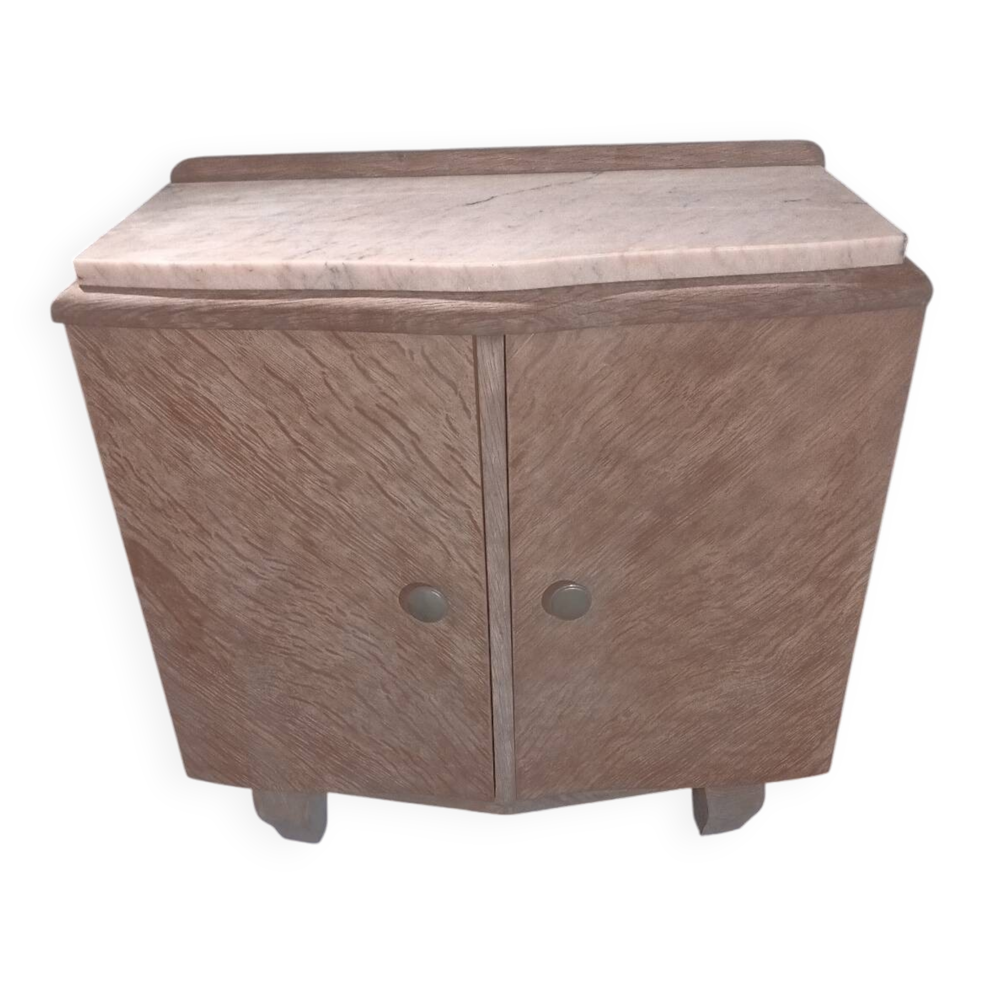 Small vintage piece of furniture in oak and oak veneer, completely stripped