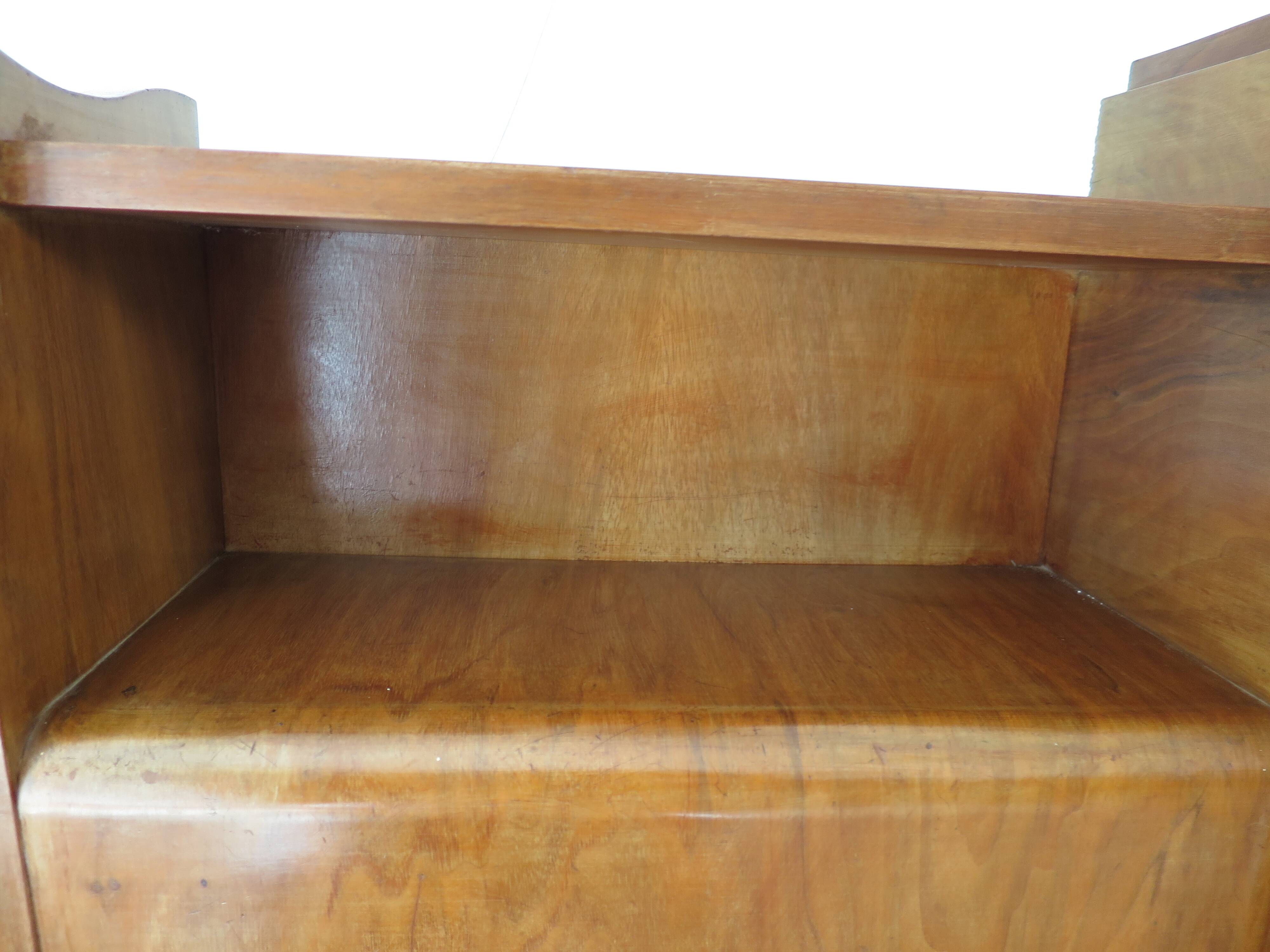 Headboard – console – sideboard – art deco – 2 doors – 2 niches in solid walnut e