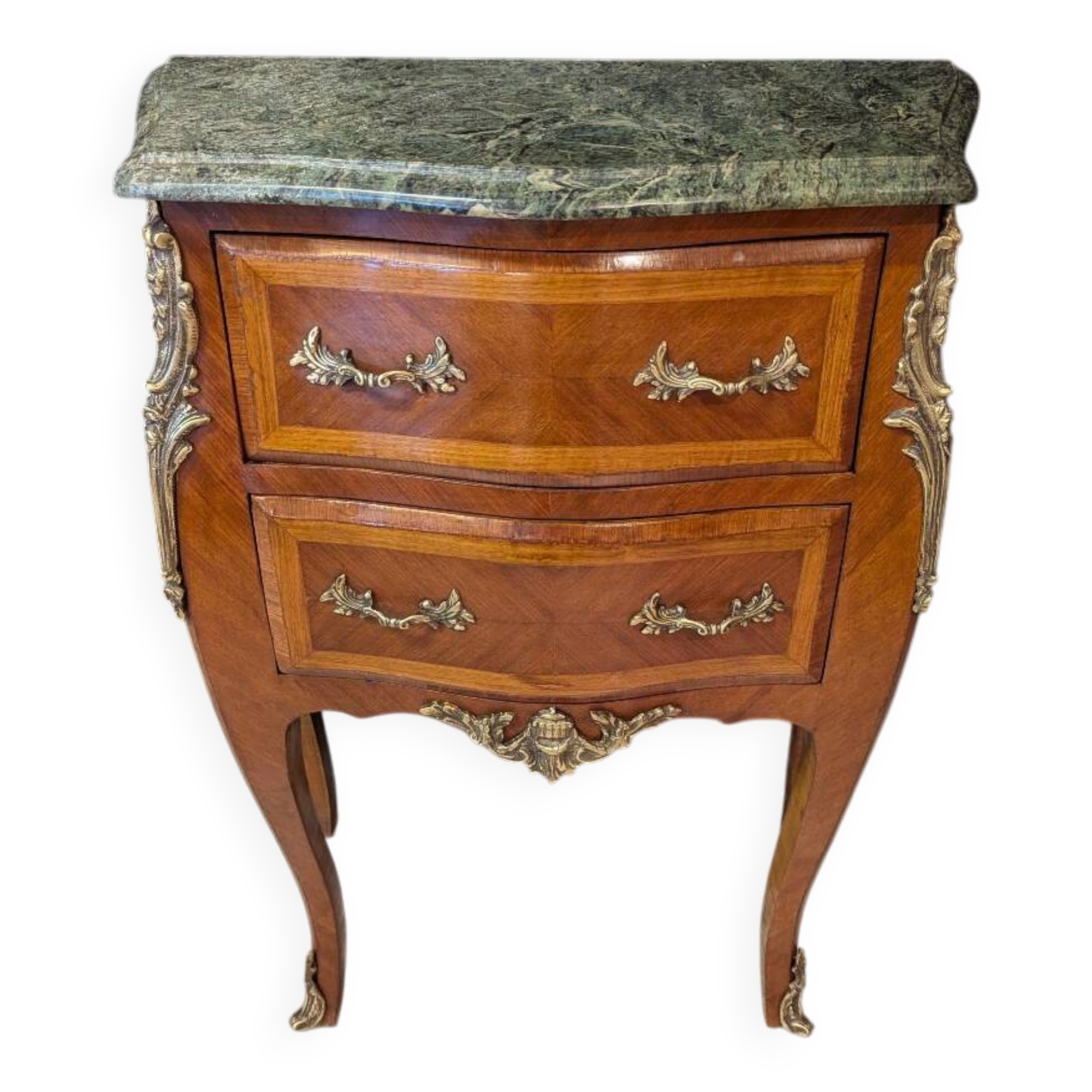 Louis XV Style Commode with Sea Green Marble