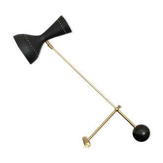 Diabolo lamp with marble counterweight