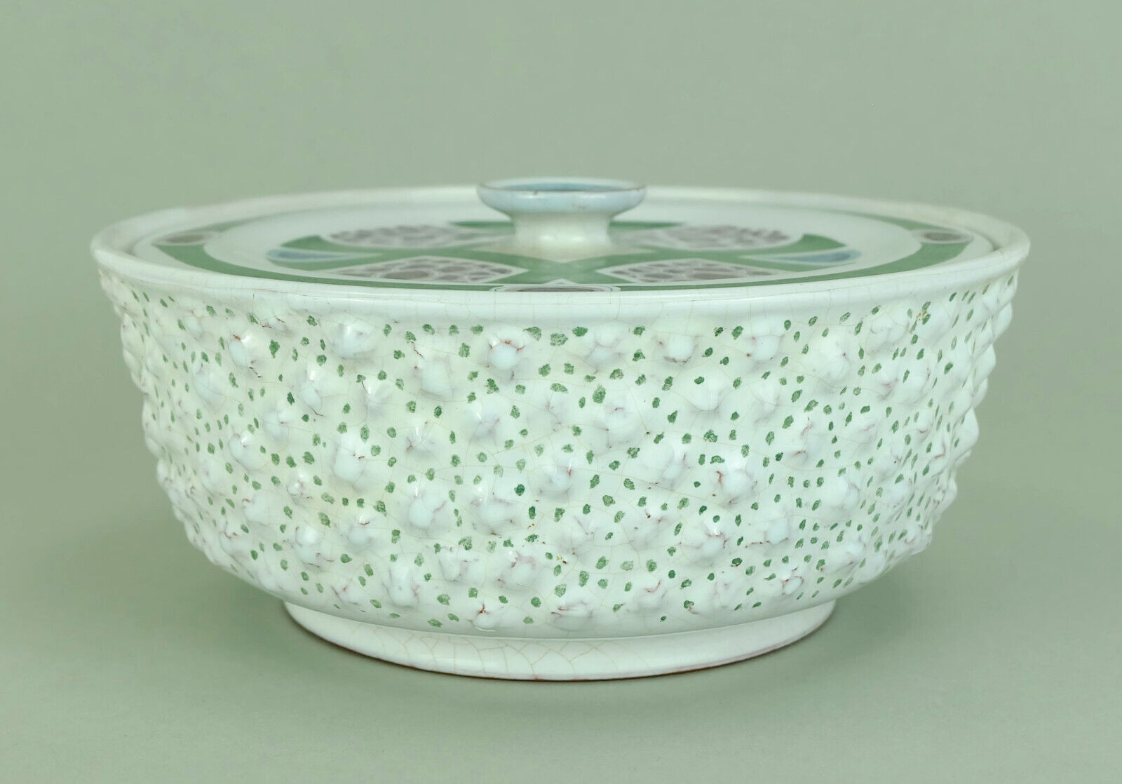 1920s majolika karlsruhe vessel with lid art déco pottery model 1966