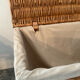 Woven wicker vintage suitcase