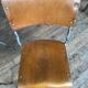 Série de 6 chaises d'école industrielle vintage empilable 1950 assise thermophormé