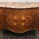 Walnut chest of drawers with marquetry and marble, 1958