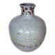 Ceramic ball vase signed blue Accolay or other 16 cm