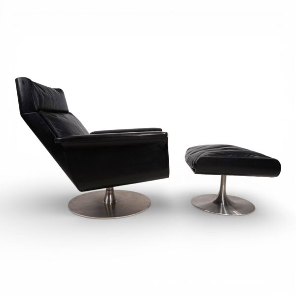 Fauteuil en cuir Kaufeld Siesta 62 par Jacques Brule, 1960