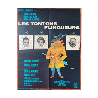 Affiche cinéma "Les Tontons Flingueurs" Lino Ventura, Bernard Blier 60x80cm