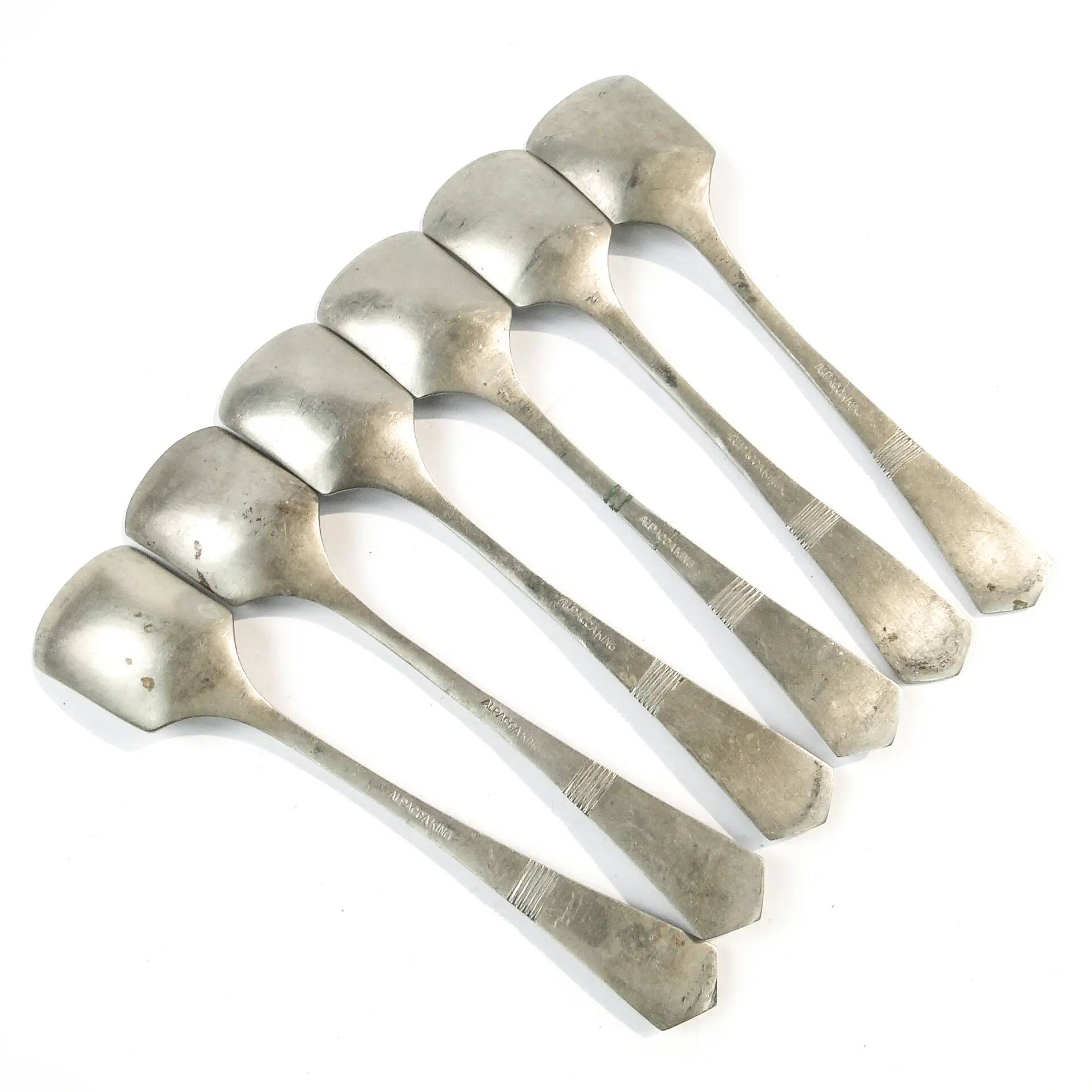 Set of ice cream spoons, silver-plated white metal, Germany, 1930s