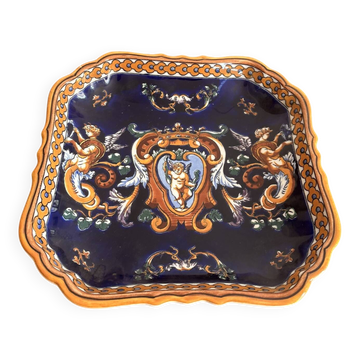 Assiette Plat Coupe Corbeille Faïence Gien Modèle Renaissance Ange Angelot