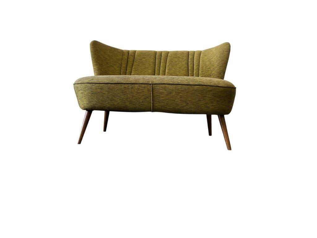 Canapé vintage jaune-vert deux places / fauteuil / sofa