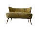 Canapé vintage jaune-vert deux places / fauteuil / sofa
