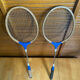 Paire Raquette Ancienne Badminton Bois Vintage