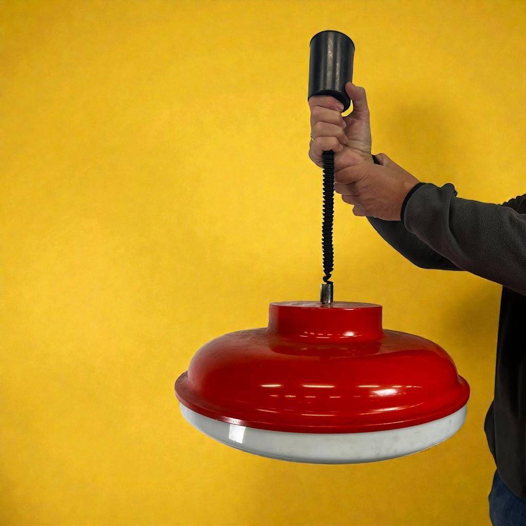 Vintage orange UFO lamp / chandelier / pendant light